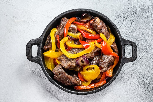 Fajitas Wołowiny Tradycyjne Meksykańskie Danie Na Patelni