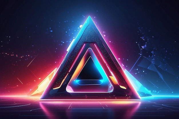 Fajna ilustracja w kształcie trójkąta z futurystycznymi światłami sci-fi techno