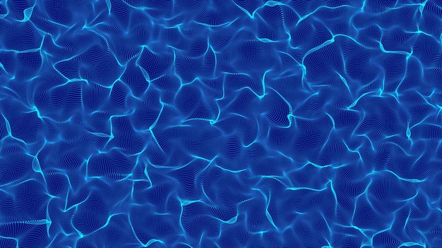 Fala cząstek abstrakcyjne tło z dynamiczną falą Big data rendering 3d