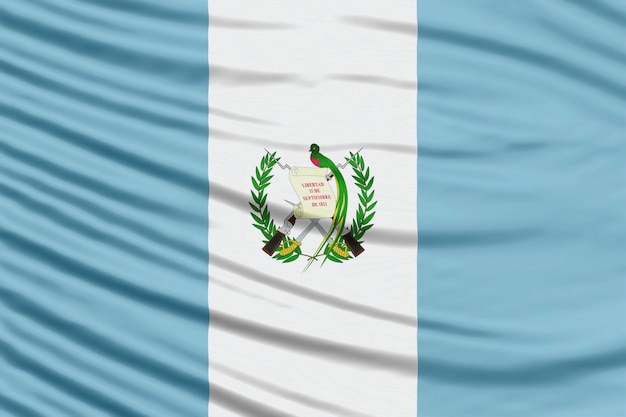 Fala flagi Gwatemali z bliska, tło flagi narodowej