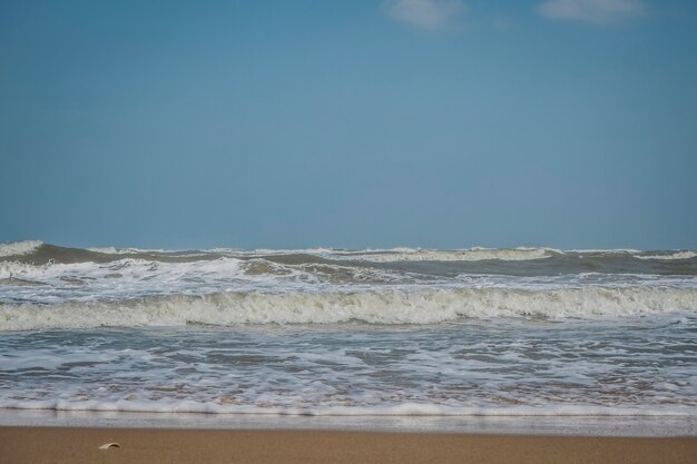 Fala powierzchni oceanu bez szwu. Podwodne kreskówki płynny wzór rzeki i morza w tle. Letni i emocjonalny pomysł