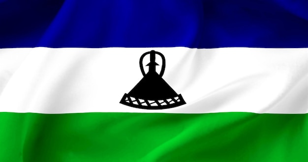 Falająca flaga Lesotho Flaga wolnego kraju Flaga macha na wietrze Tekstyl satynowy