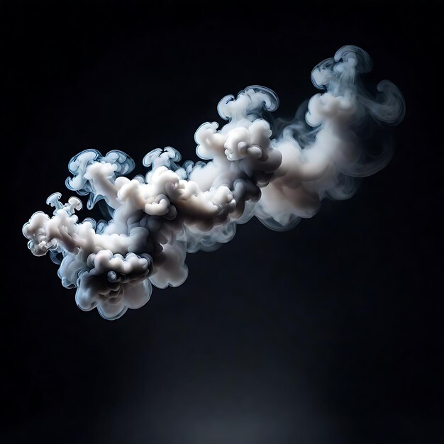 Zdjęcie falający dym na czarnym tle