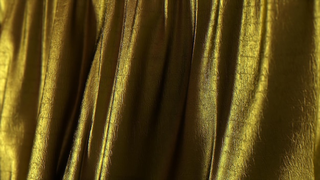 Fałdy złotej tkaniny tekstury zbliżenie d ilustracja
