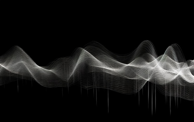 Fale dźwiękowe oscylujące z blaskiem jasnego abstrakcyjnego tła technologii