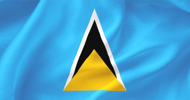 Falista flaga Saint Lucia Flaga wolnego kraju Flaga powiewa na wietrze Tekstylia satynowe