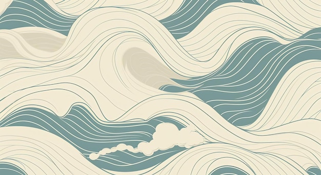 falisty wzór oceanu na beżowym tle