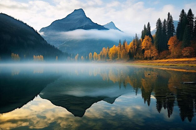 Fall_foliage_and_a_mountain_reflected_in_a_lake