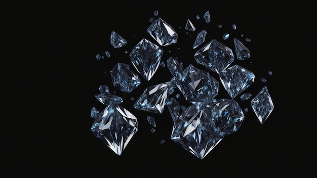 Falling Shining Diamond ciemne tło Generatywna sztuczna inteligencja