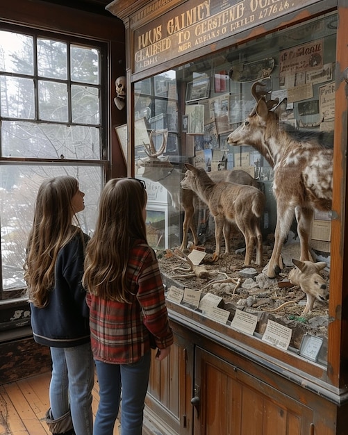 Zdjęcie families visiting a local historical museum background