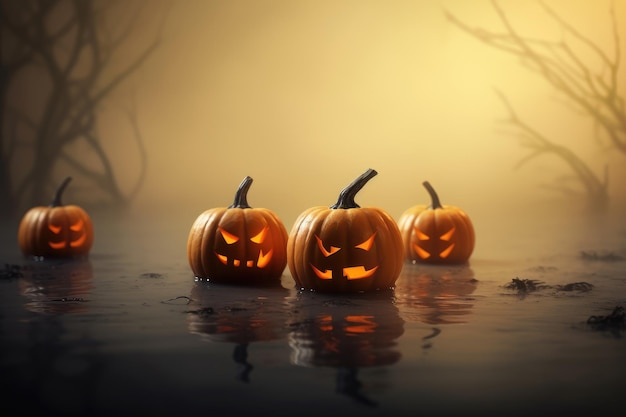 fantastyczne tło dyni o tematyce Halloween