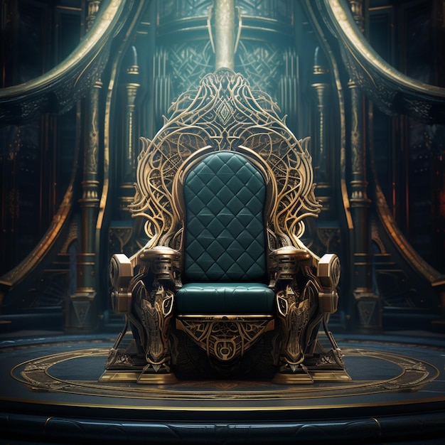 fantastyczny tron otoczony kilkoma luksusowymi krzesłami