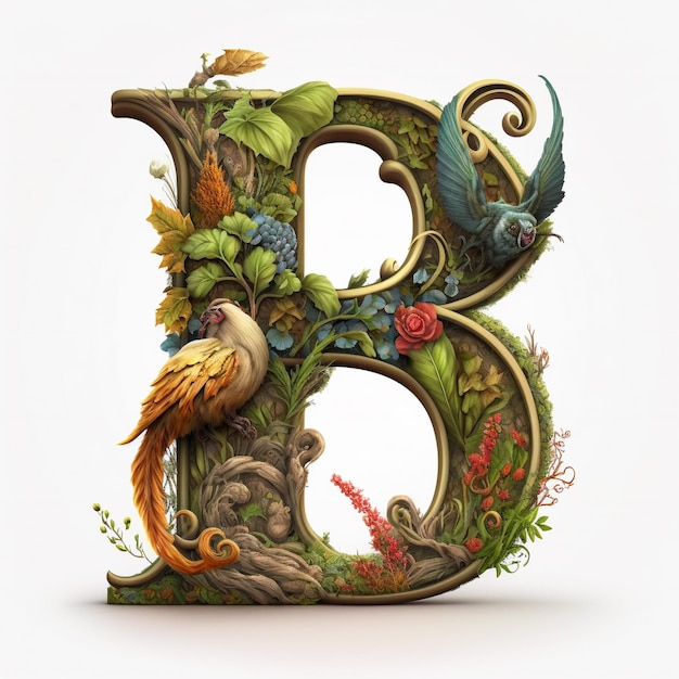 Zdjęcie fantasy monogram litera b