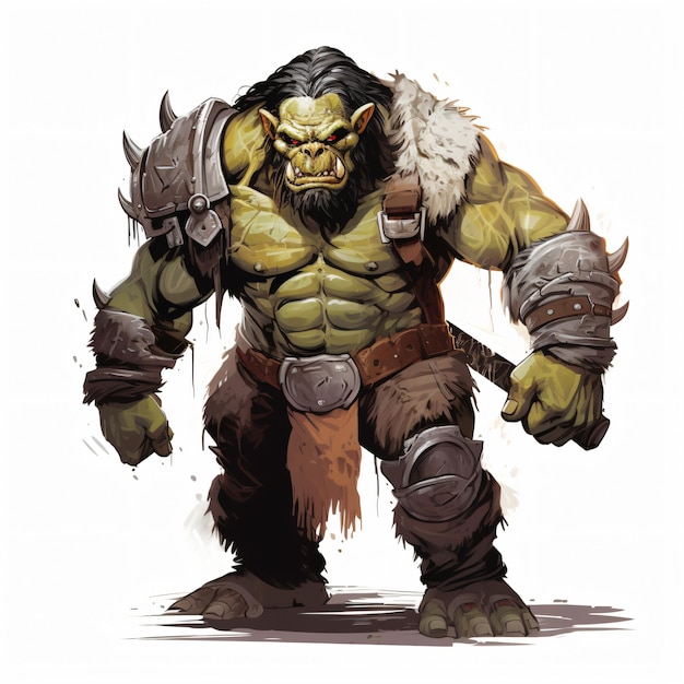 Zdjęcie fantasy orc clipart izolowany na białym tle