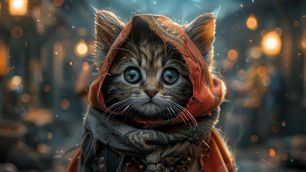 Fantasy Thief Kitten to ilustracja stworzona w formacie cyfrowym