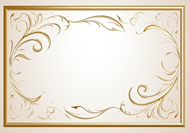 Zdjęcie fantazyjna ramka w kolorze złotym w stylu falistej linii