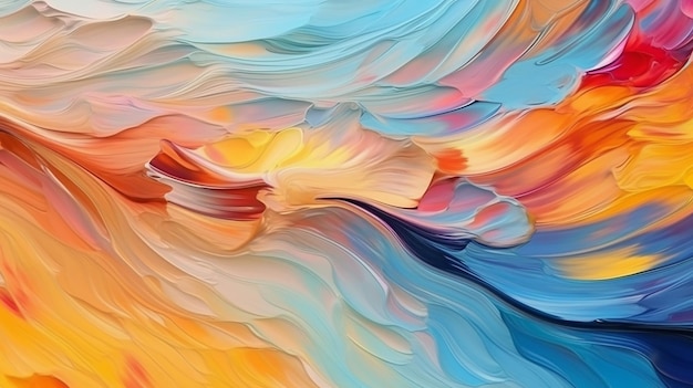 Farba olejna rysunek streszczenie kolorowym tle Generative AI