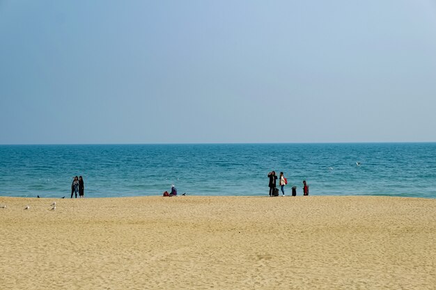 Fasada plaży Haeundae w Busan w Korei.