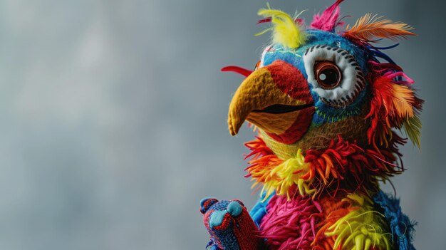 Fascynująca kolorowa dziana zabawka dla ptaków z zabawnym wyglądem