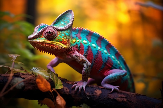 Fascynujące spektrum chromatyczne Kameleon o niesamowitych kolorach