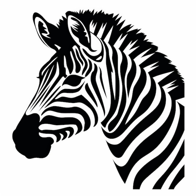 Fascynujący zebra głowa zarys Clipart dla Manapunk projektów