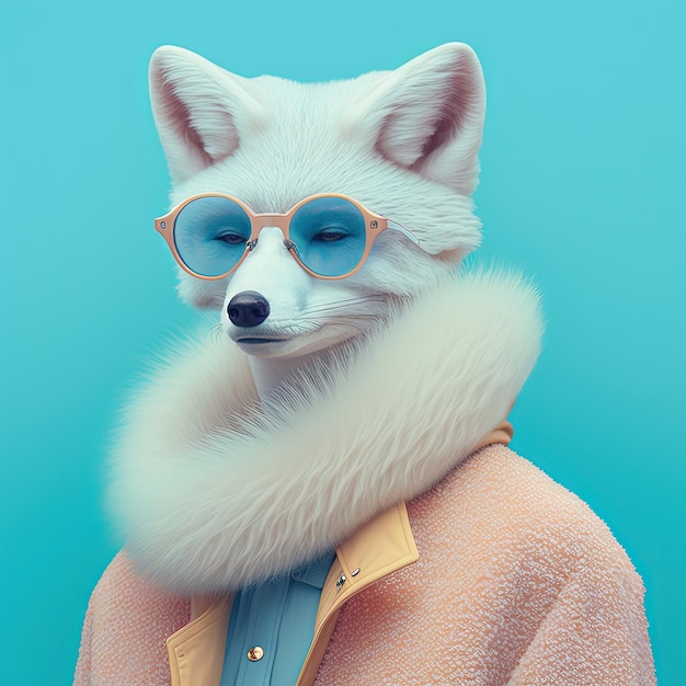 Fasonuje lisa polarnego w okularach przeciwsłonecznych portret Generative AI