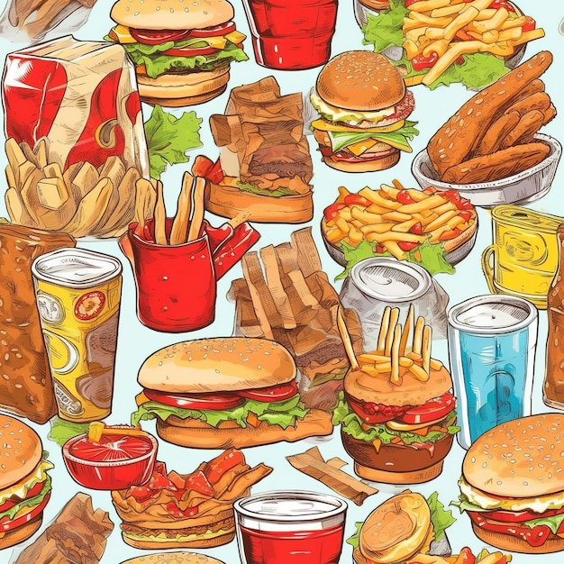 fast food bezszwowy wzór