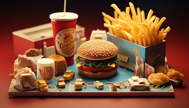 Zdjęcie fastfood 3d miniatury