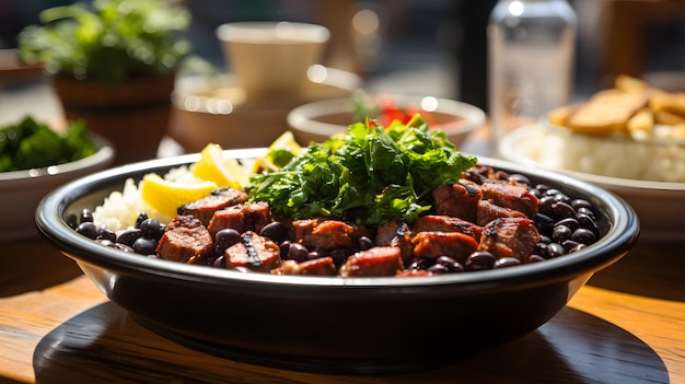 Feijoada Tradycyjna kuchnia brazylijska w otwartym otoczeniu