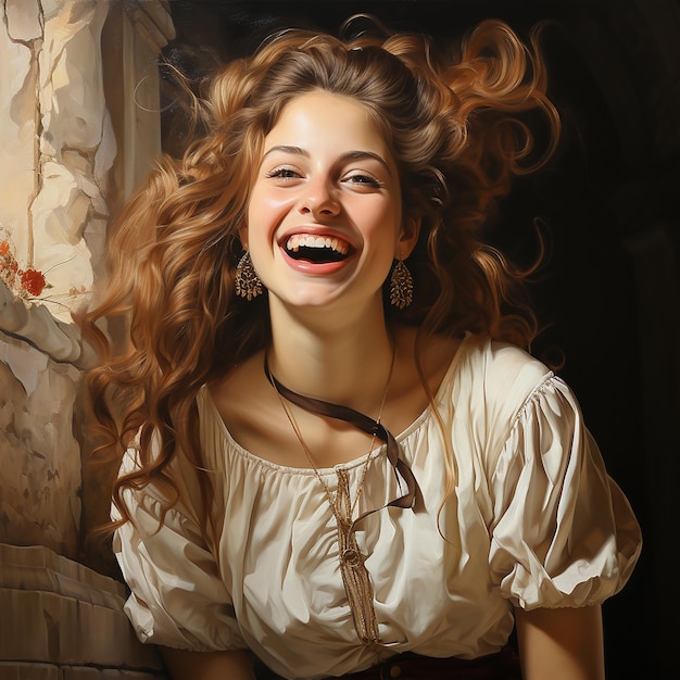 felice gioiosa giovane donna sorridente al sole