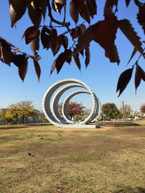 Zdjęcie ferris wheel na polu przeciwko niebu