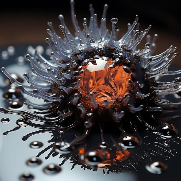 Zdjęcie ferrofluid na mikroskopie