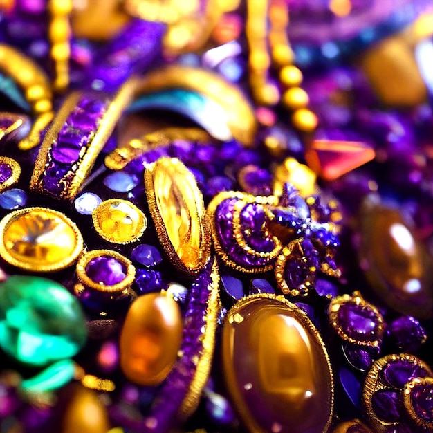 Festiva Gemstone tło, Gemstone rozrzucone losowo, tekstura dla Carnivale i Mardi Gras