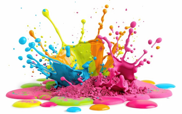Festive Burst Kolorowy Holi Powder Splash Sticker Generatywny AI