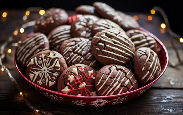 Festive Treats Chocolate Christmas Cookies Generatywna sztuczna inteligencja