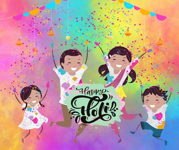 Festiwal kolorów Szczęśliwy Holi Facebook Instgram Post