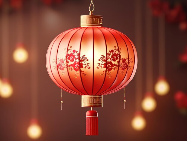Festiwal latarni i Szczęśliwy Chiński Nowy Rok z czerwonymi latarniami
