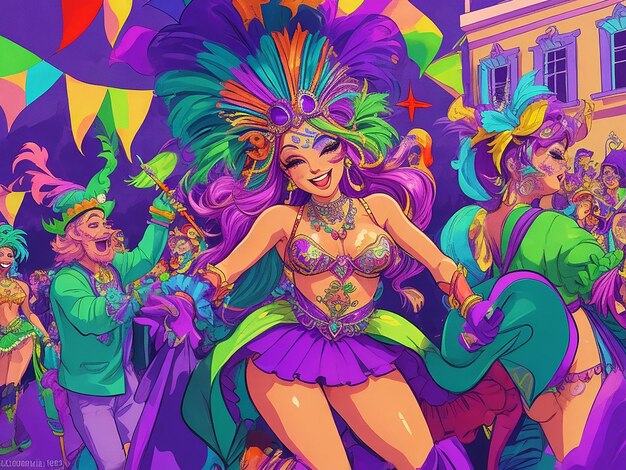 Festiwal Mardi Gras Sztuka ilustracji