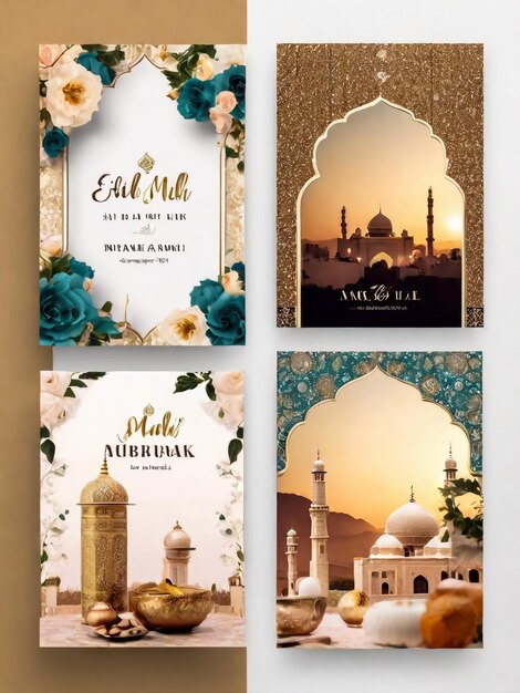 Zdjęcie festiwal muzułmański eid ul fitr social media post template ramadan kareem background with vector illustration