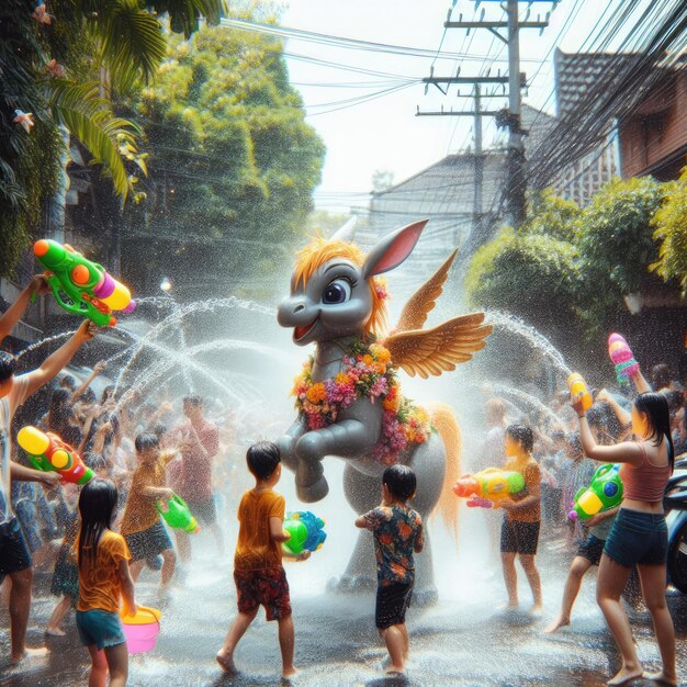 Zdjęcie festiwal songkran w tajlandii