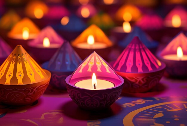 festiwalowe zdjęcie symboli świateł ze świecami