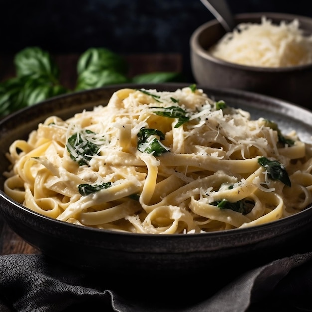 Fettuccine alfredo z parmezanem