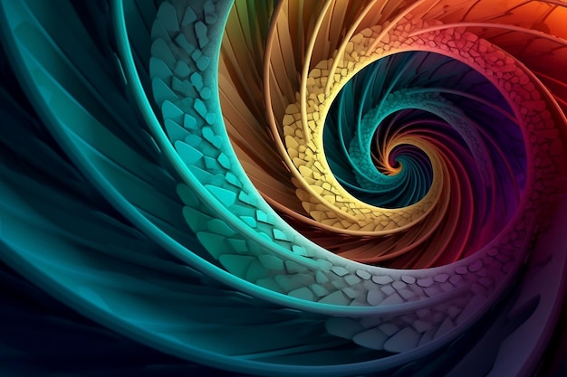 Fibonacci Spiral Background AI
