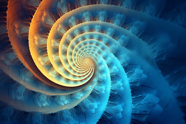 Zdjęcie fibonacci spiral background ai