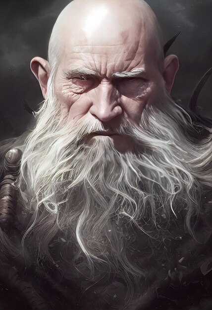 Fierce Old Viking HyperDetailed Idealny portret