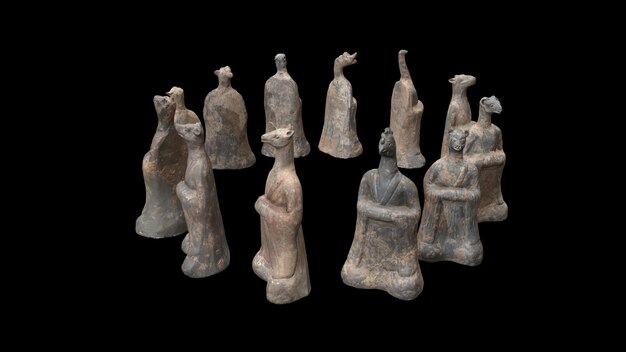 Figury grobowe znaków zodiaku Stary Staue Art Feng historyczny artefakt stary obiekt