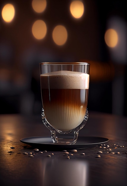 Filiżanka gorącej kawy cappuccino Ilustracja Generatywna AI