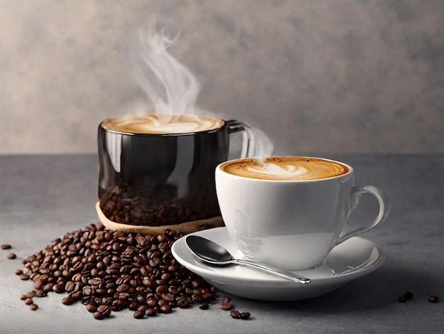 filiżanka kawy lodowej kawy gorącej kawy zdjęcie