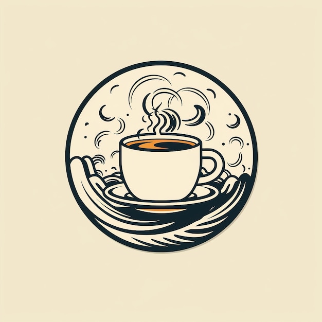 Filiżanka kawy logo ikona streszczenie