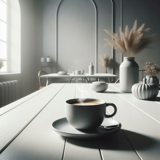 Zdjęcie filiżanka kawy na stole